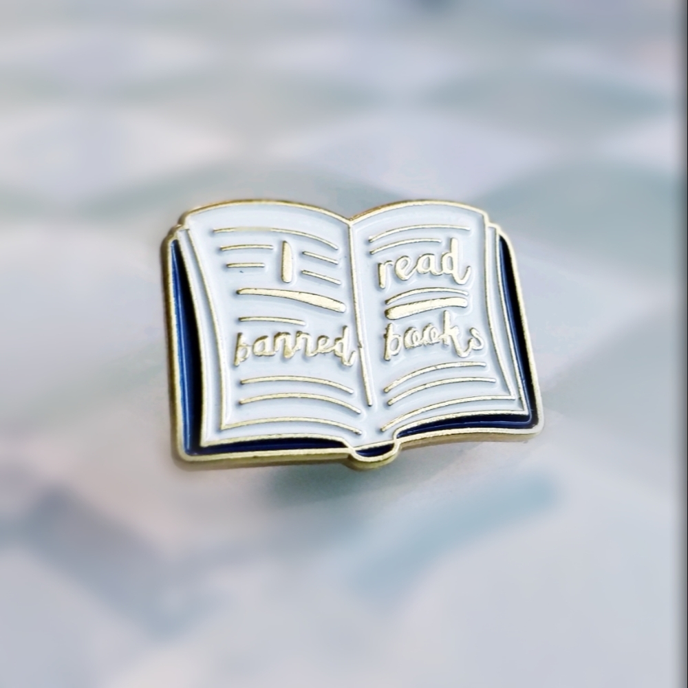 I Read Banned Books Enamel Pin Brooch Badge